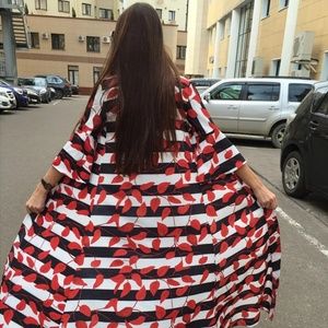 Floral Print Long Maxi Kimono Jacket Coat XL